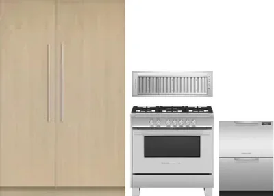 5 Piece Package Includes Refrigerator, Freezer, Range, Hood And Dishwasher